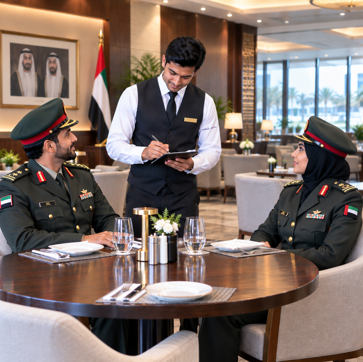 Balanced selection of meals in a professional dining setting