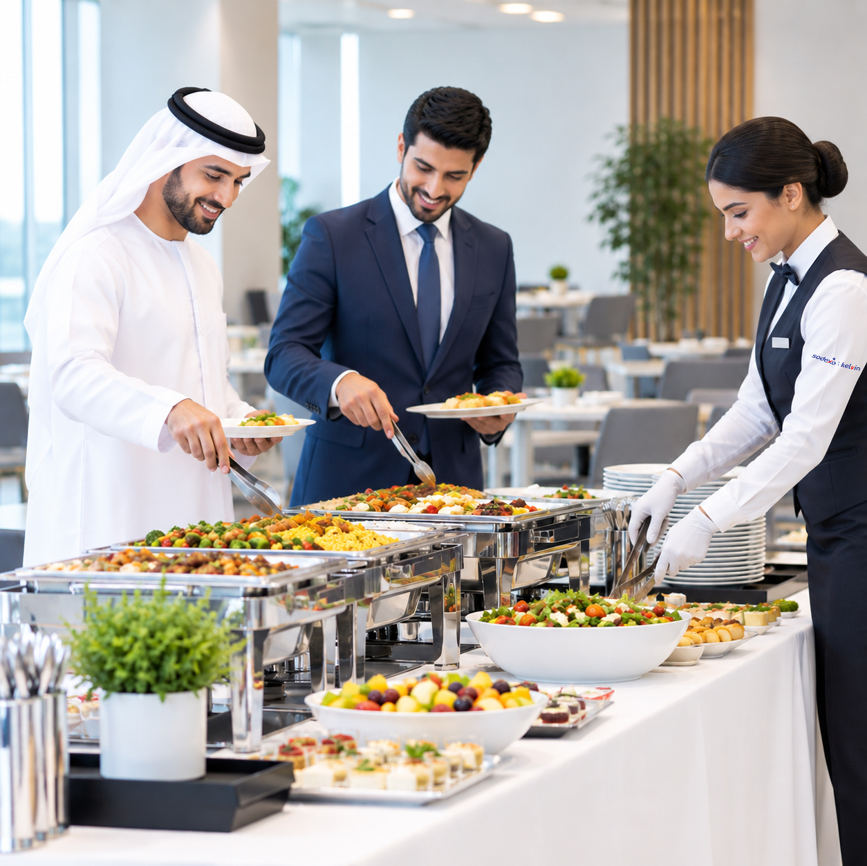 Welcoming government or defence dining environment