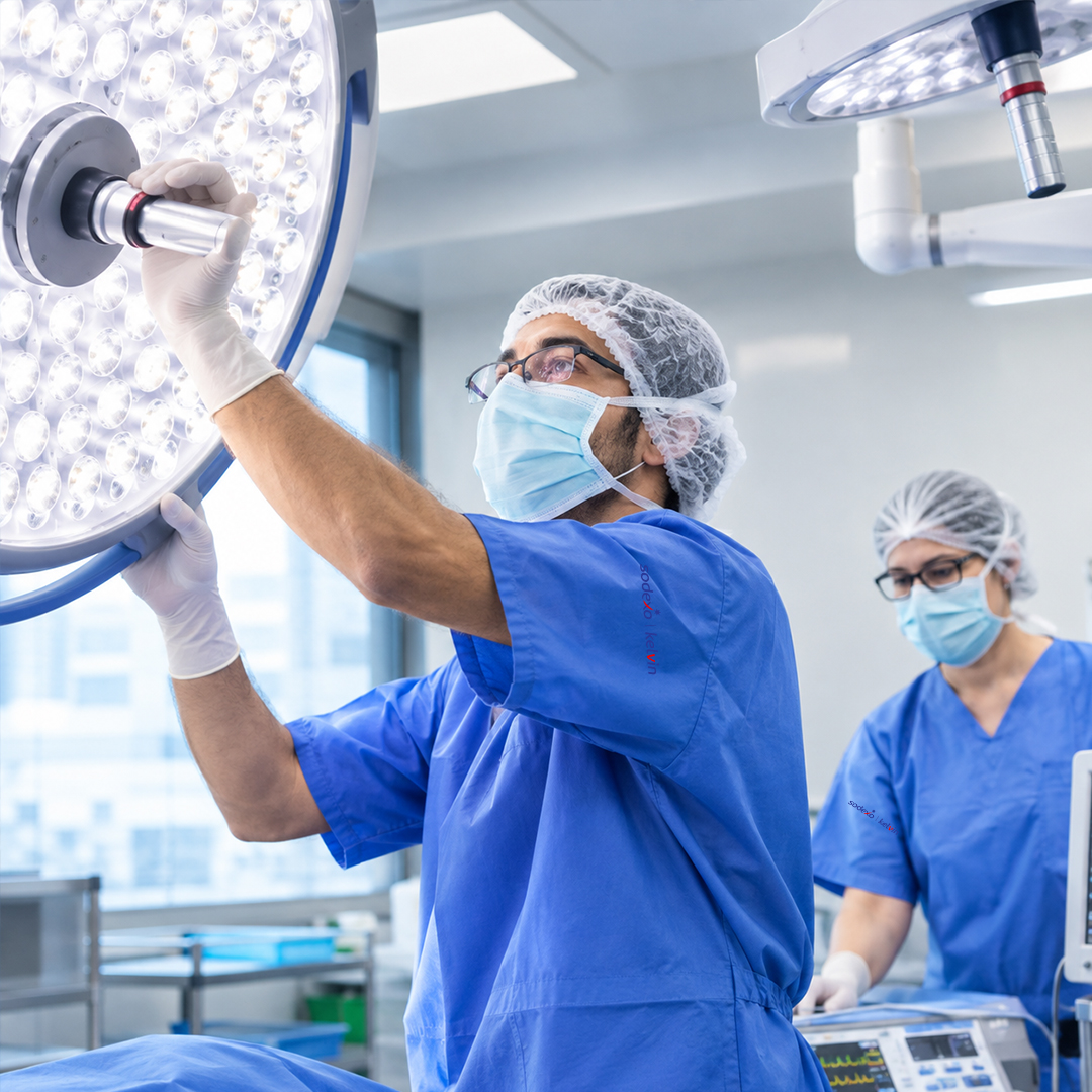 Clinical or hospital environment with healthcare staff in operation